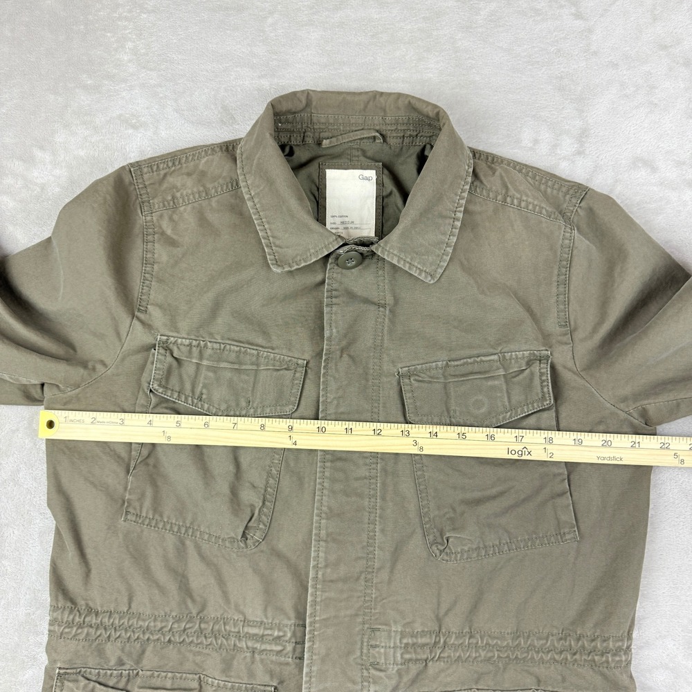 GAP Jacket Men Medium Olive Green Fall Fatigue Ca… - image 12